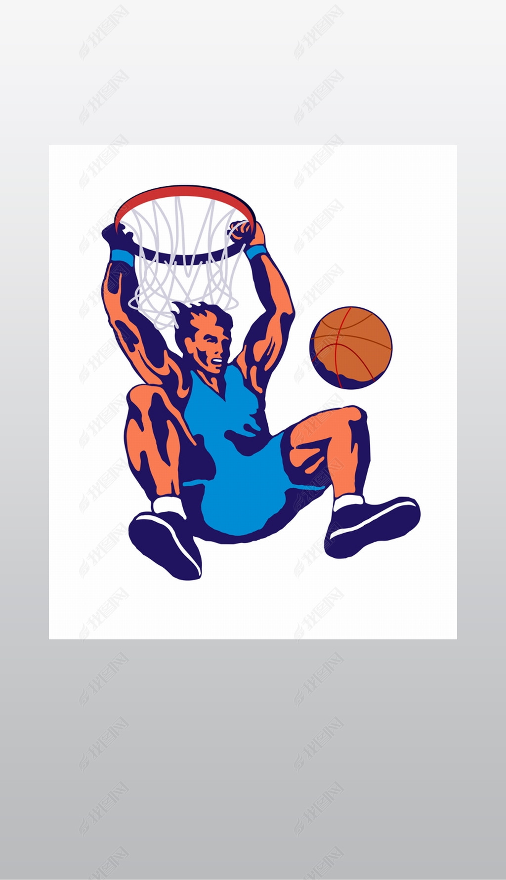 五四青年节青春激昂打篮球扣篮灌篮篮球插画图片-千库网